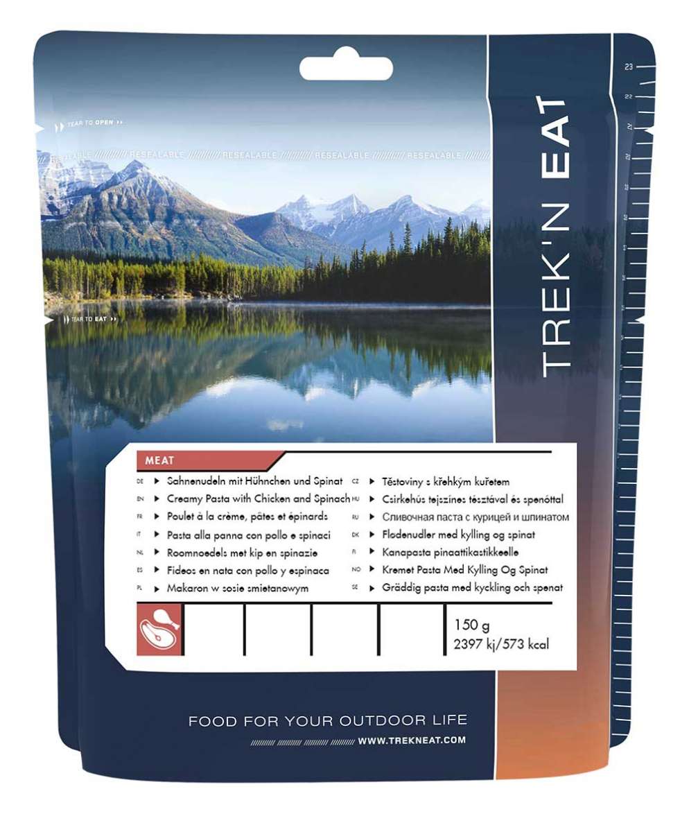 TREK´N EAT Sahnenudeln mit Hähnchen und Spinat | S4 Supplies
