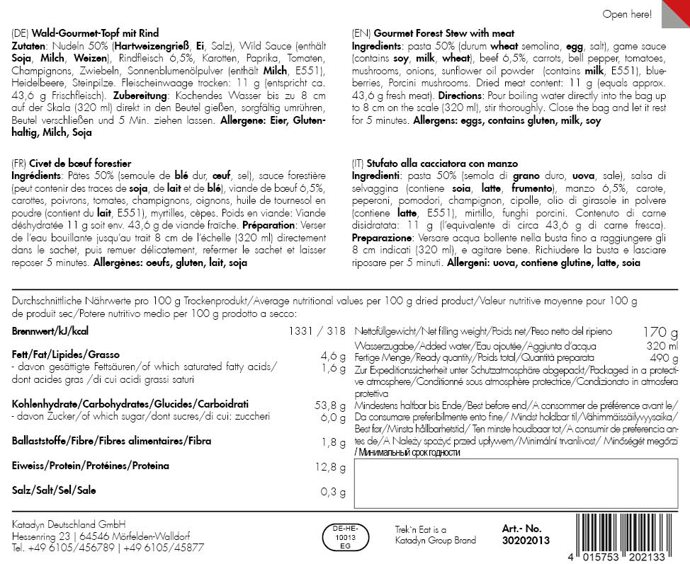 TREK´N EAT R Wald-Gourmet Topf mir Rind | S4 Supplies