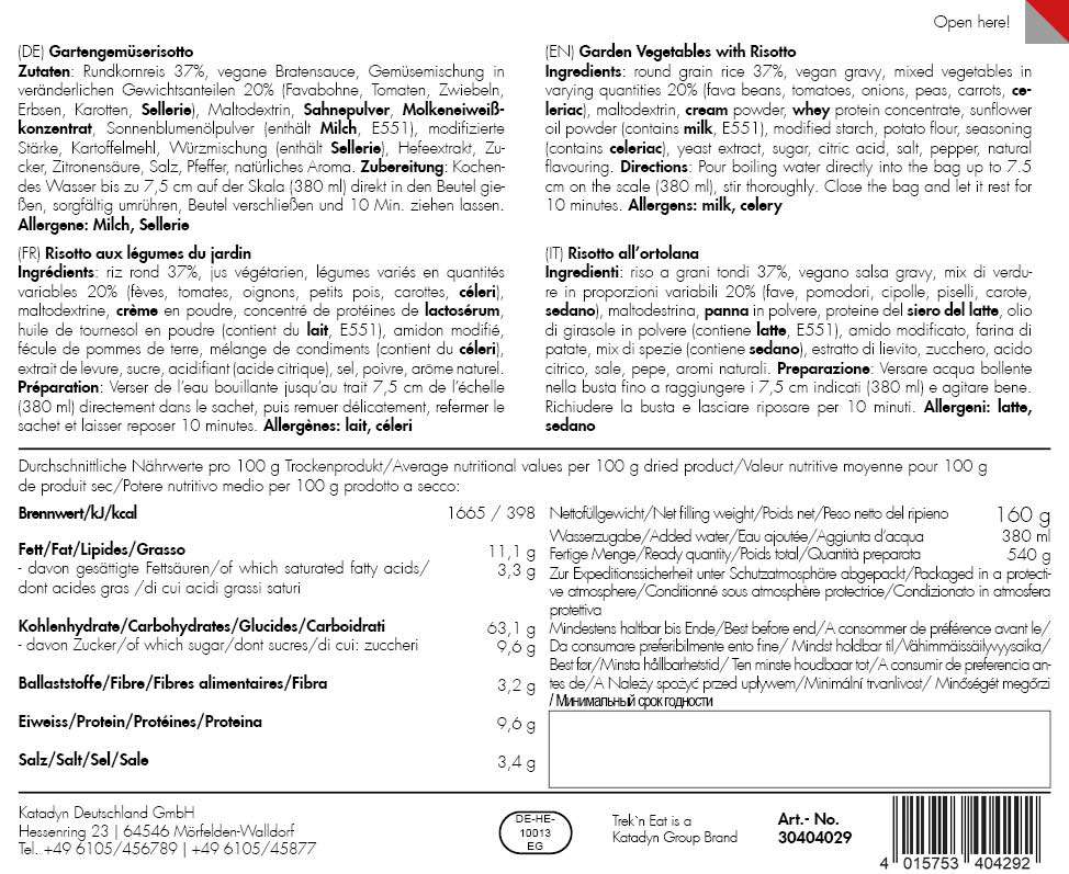 TREK´N EAT Gartengemüserisotto | S4 Supplies