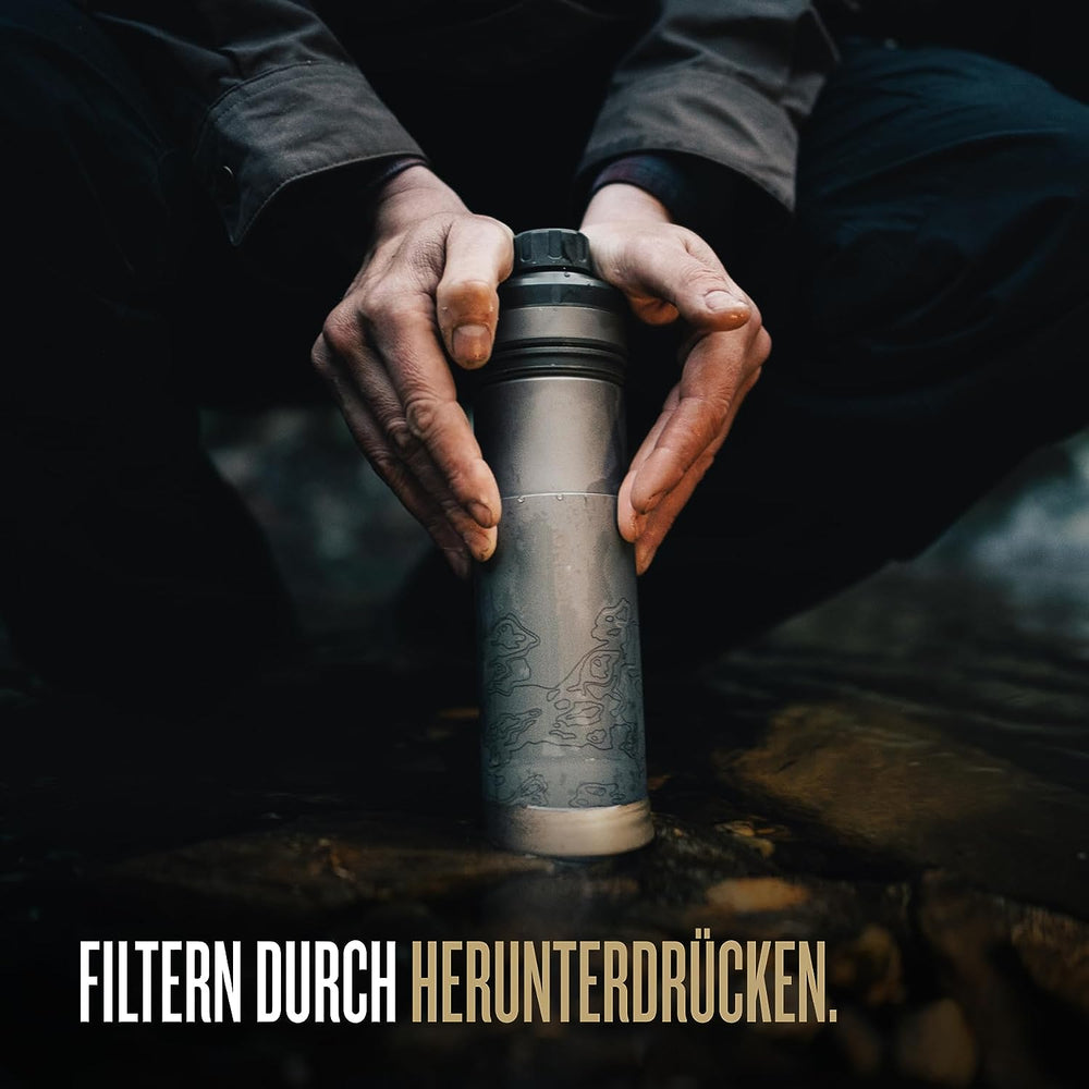UltraPress® Ti Purifier - Covert Edition Titanium Trinkflasche 500ml GRAYL covert black | S4 Supplies