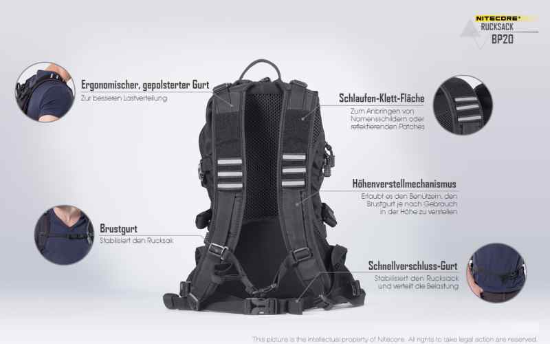 Nitecore BP20, schwarz" | S4 Supplies