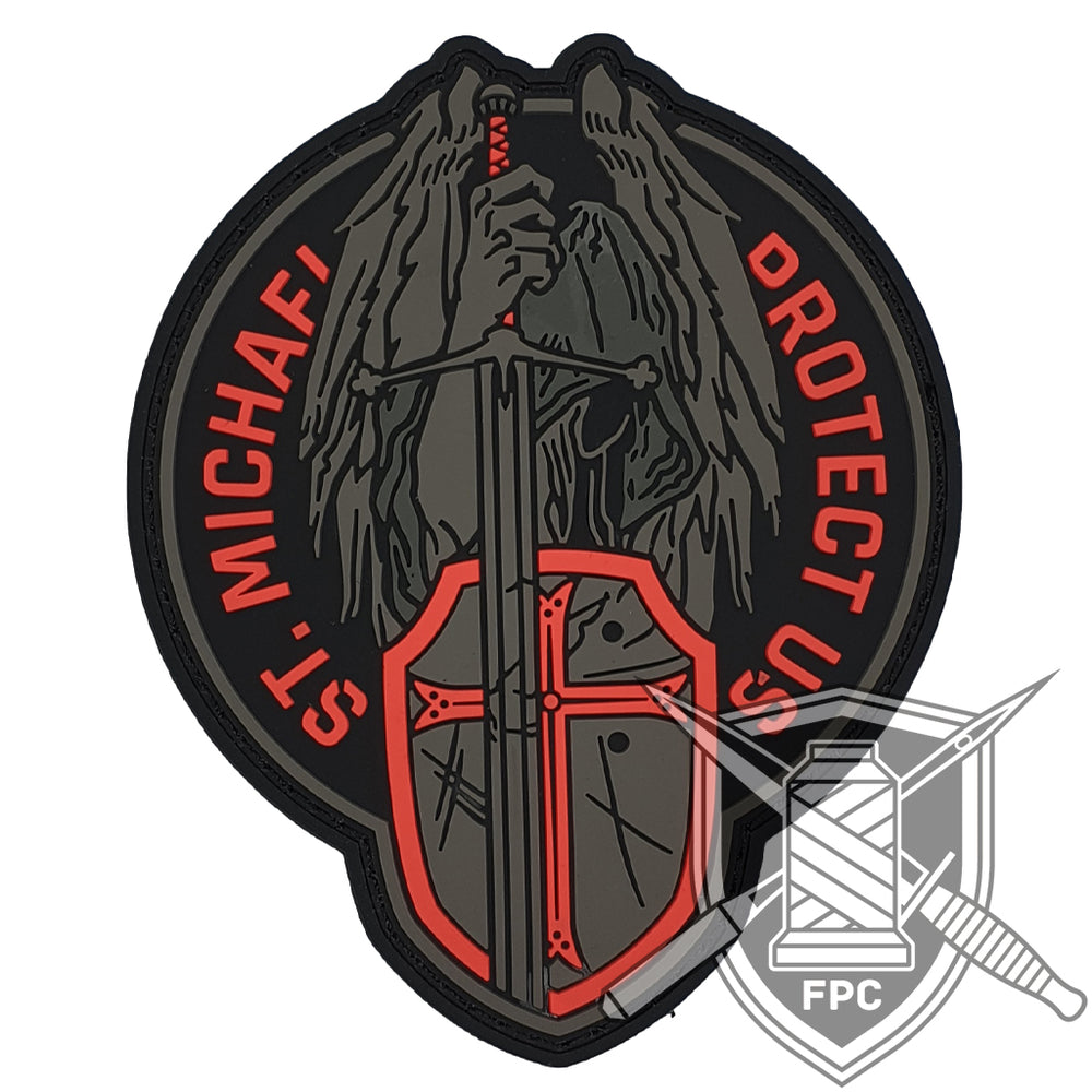 St. Michael - Protect us - Rot - PVC Patch