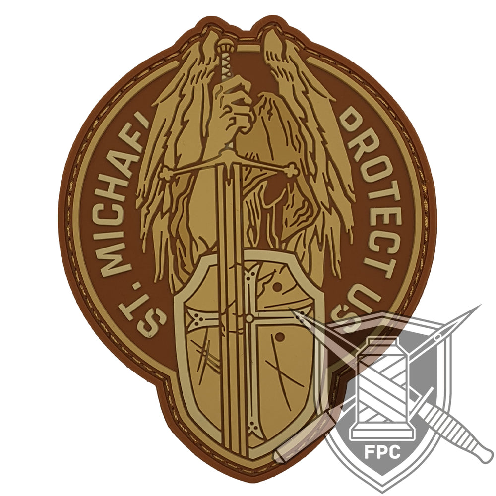 St. Michael - Protect us - Sand - PVC Patch
