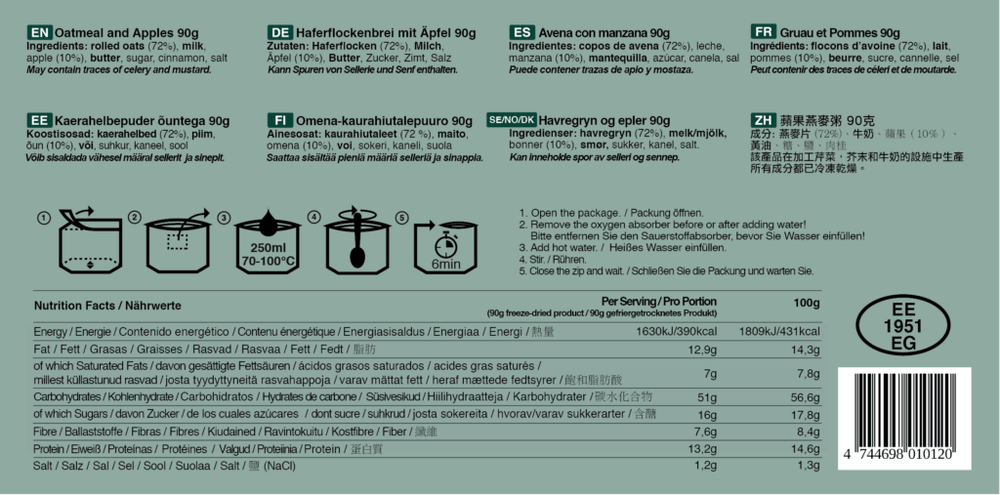 Haferflocke und Apfelstücke -  Frühstück
