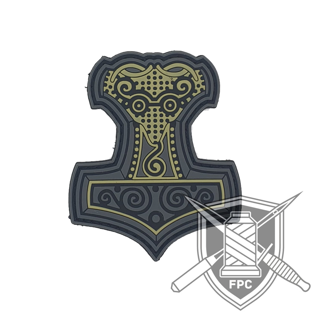 Thors Hammer - Mjölnir - PVC Patch - elfenbein