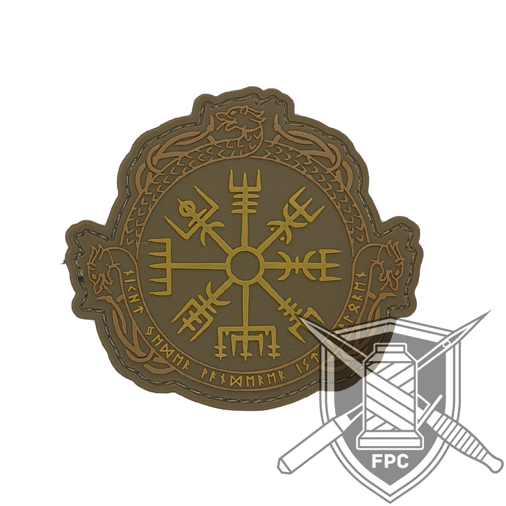 Vegvisir - Nordischer Wegweiser - Oliv - PVC Patch