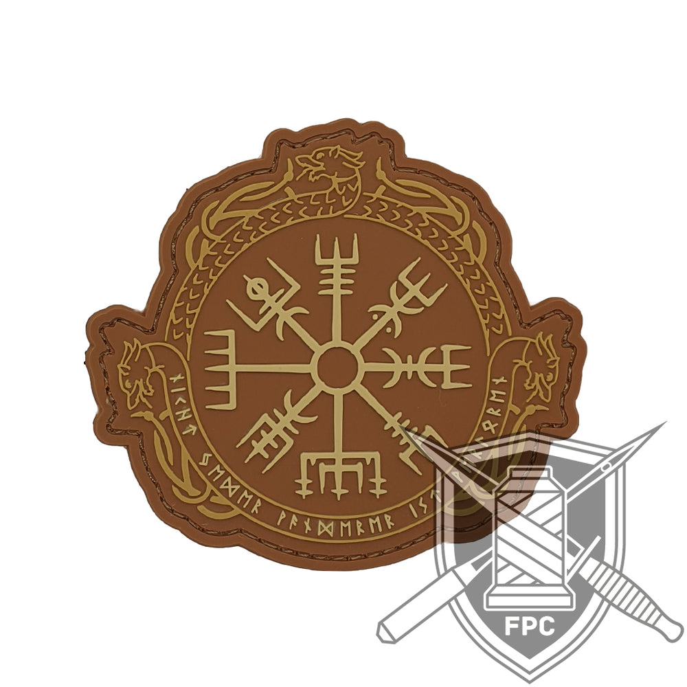 Vegvisir - Nordischer Wegweiser - Sand - PVC Patch