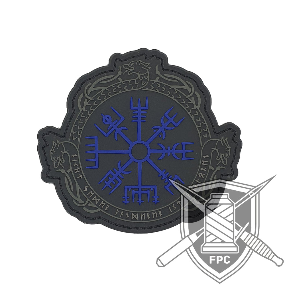 Vegvisir - Nordischer Wegweiser - thin blue line - PVC Patch